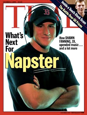 Shawn Fanning pe coperta revistei Time