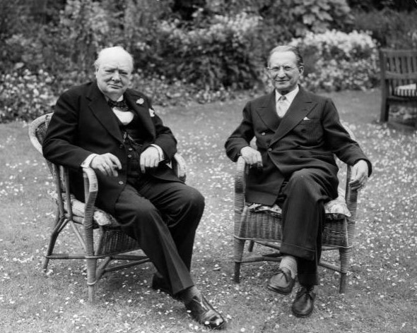 Italian Prime Minister, Alcide De Gasperi, and UK Prime Minister, Winston Churchill, London, 1953