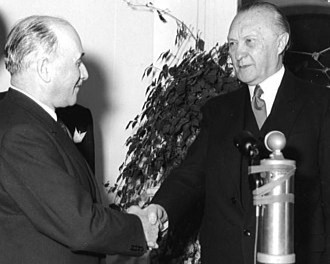 Monnet visiting Konrad Adenauer in Bonn, December 1953