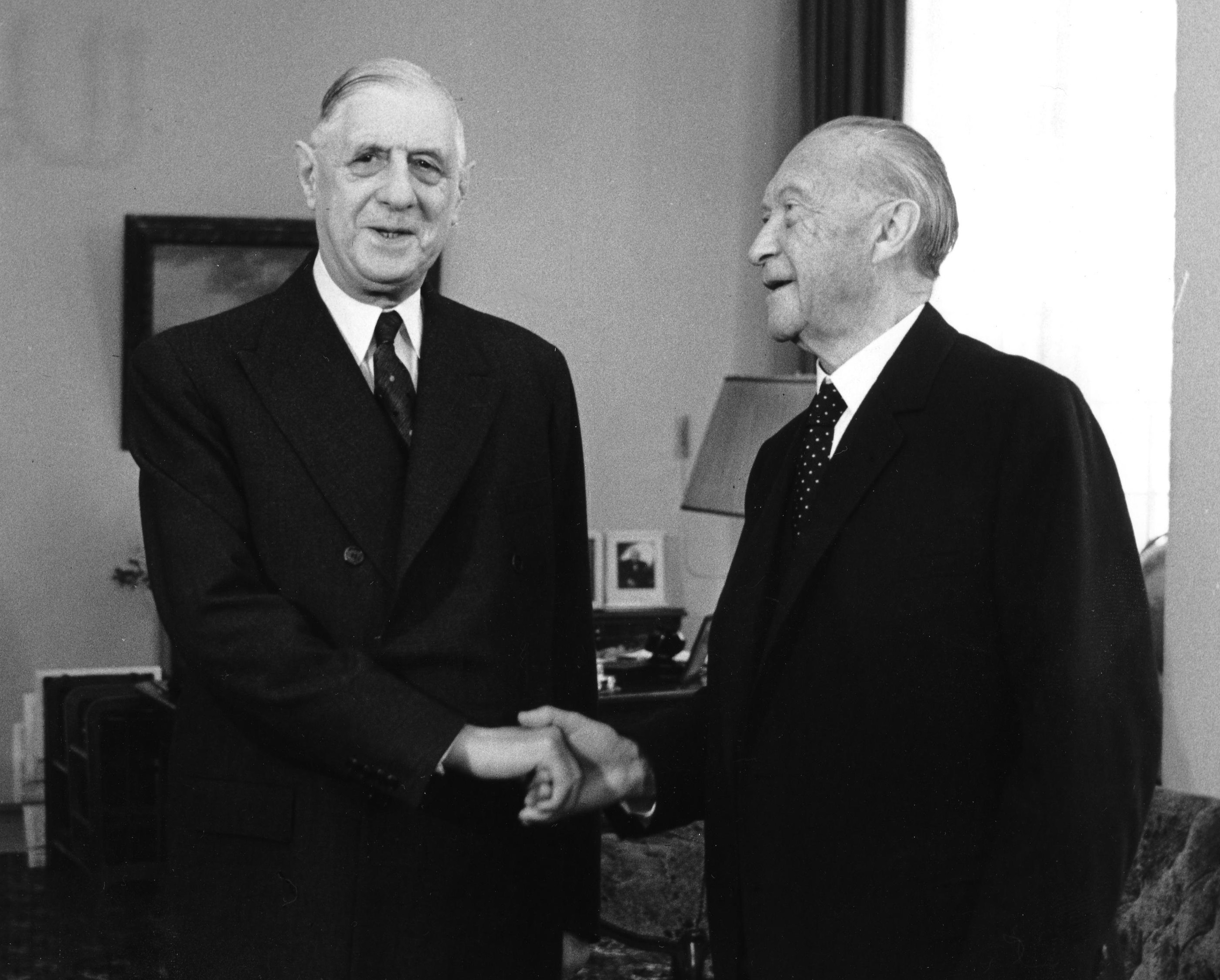 Chancellor Konrad Adenauer and French President Charles de Gaulle, 1963