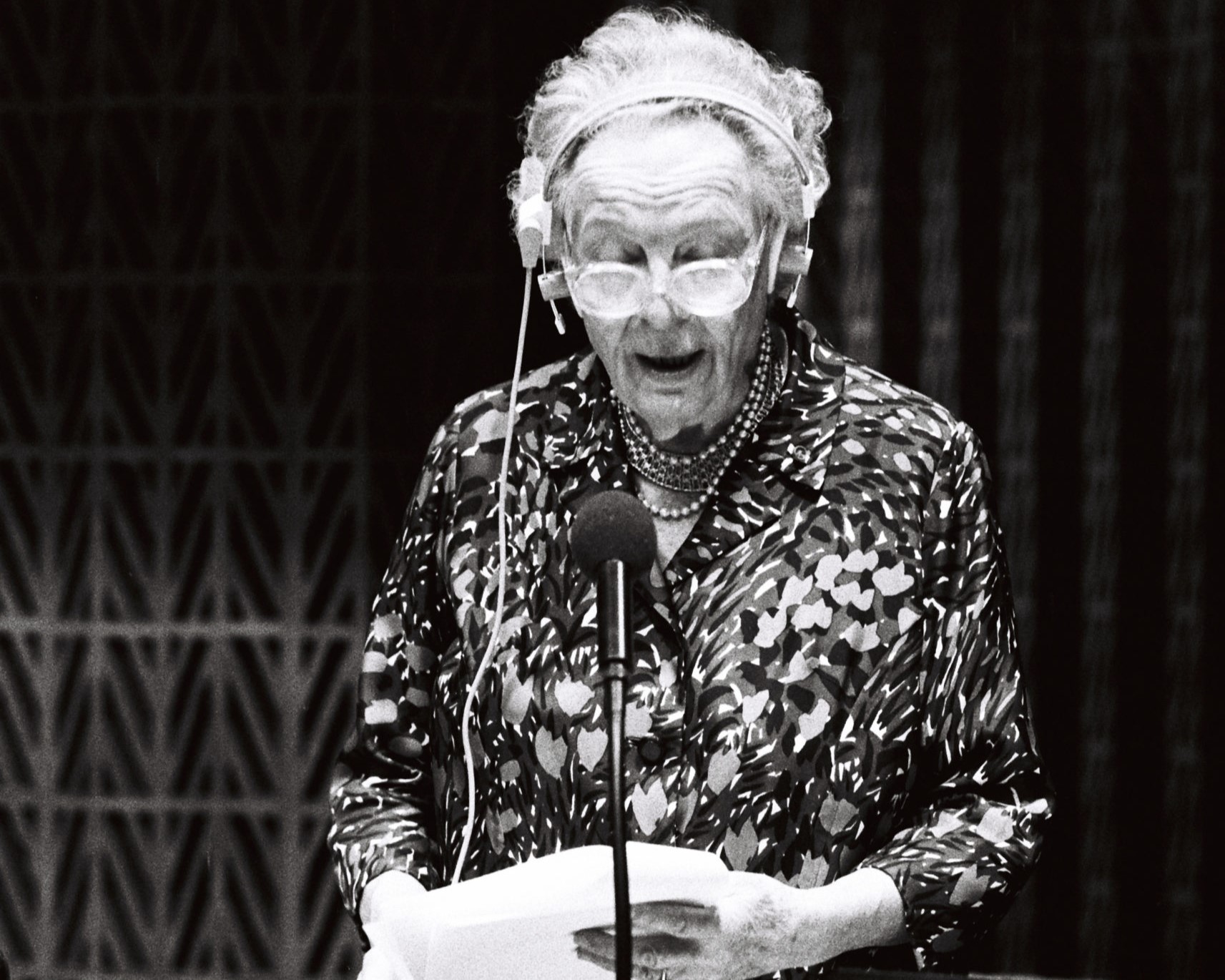 Louise Weiss during the plenary session in Strasbourg, September 1980 