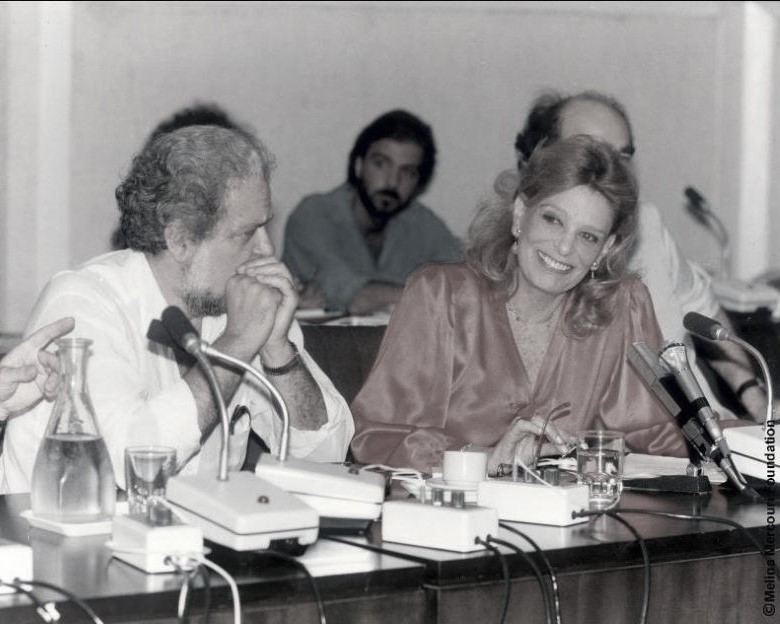 Melina Mercouri talks to the press ahead of the launch of the first European Capital of Culture in Athens, 1985