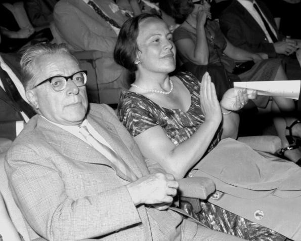 Nilde Iotti and Palmiro Togliatti (leader of PCI for nearly 40 years and her partner) at a comunist congress