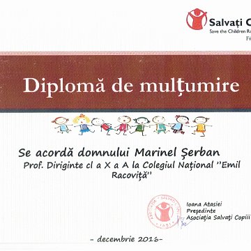 Diploma Salvati Copiii